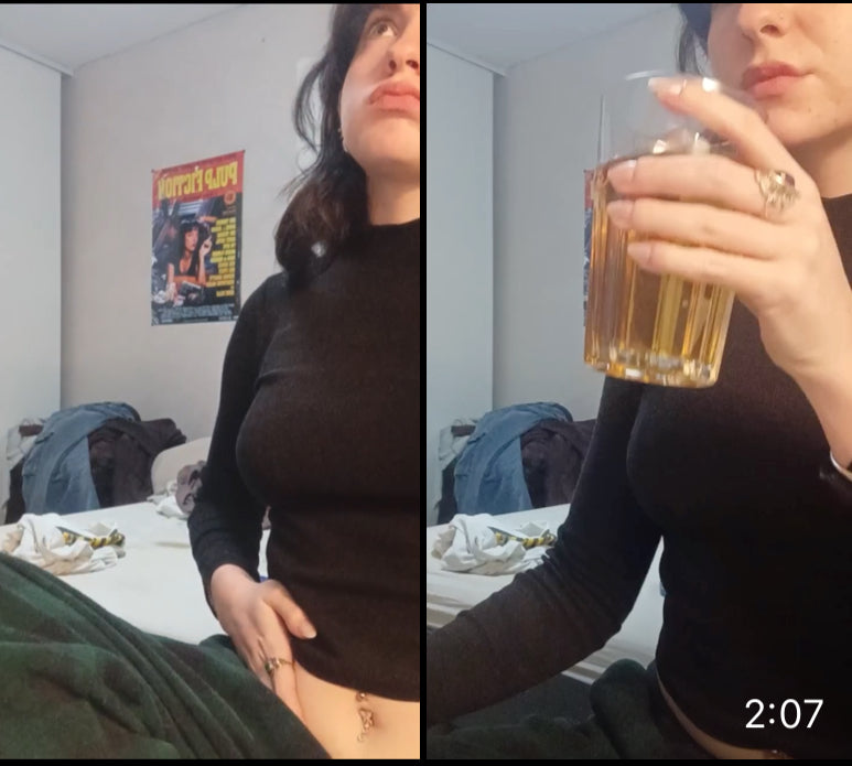 Sexy drinking / bloated burping (2:10)